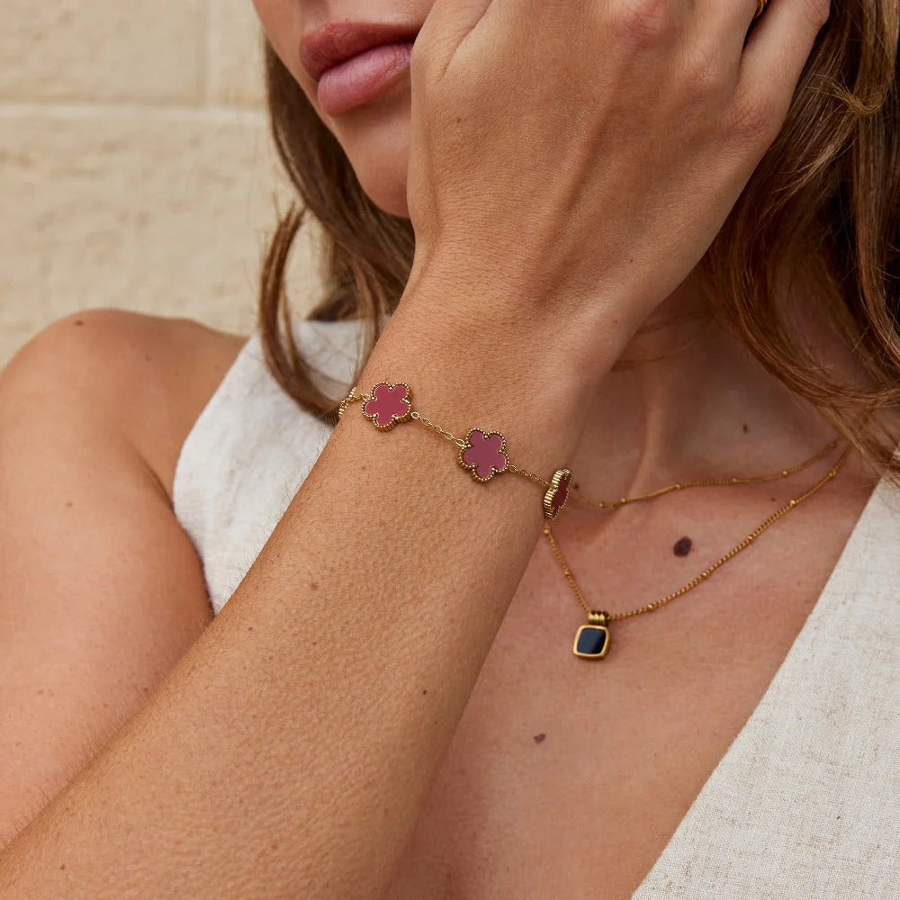 Lucky Red Clover Bracelet