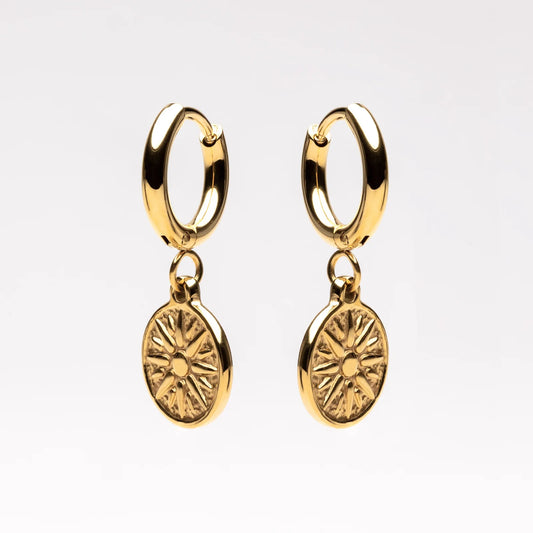 Golden sun earrings