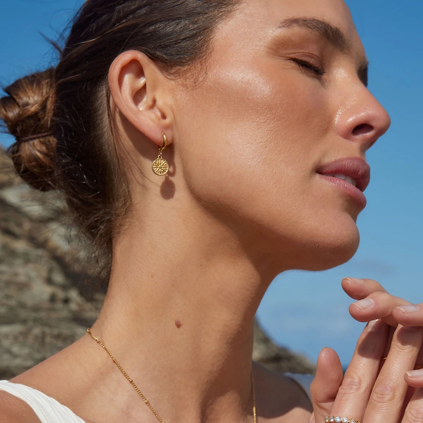 Golden sun earrings