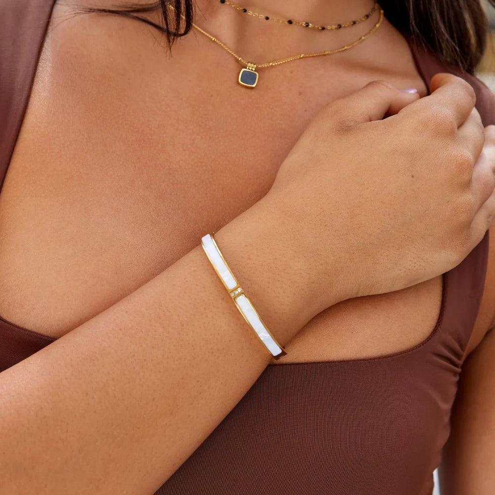 Celeste Gold Pearl Bracelet