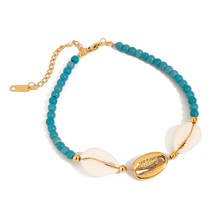 Steel Blue Turquoise Anklet for Women