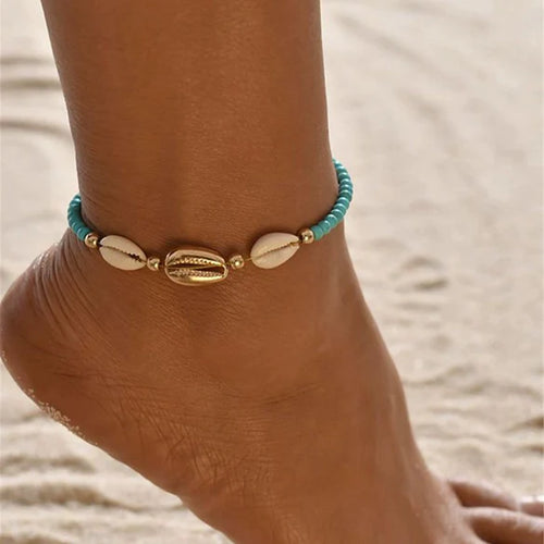 Steel Blue Turquoise Anklet for Women