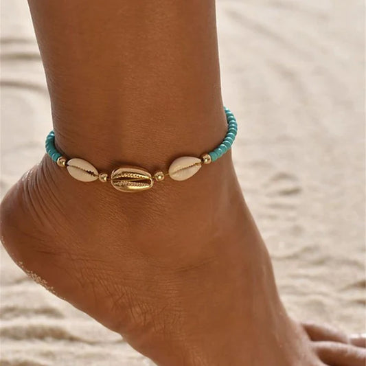 Steel Blue Turquoise Anklet for Women