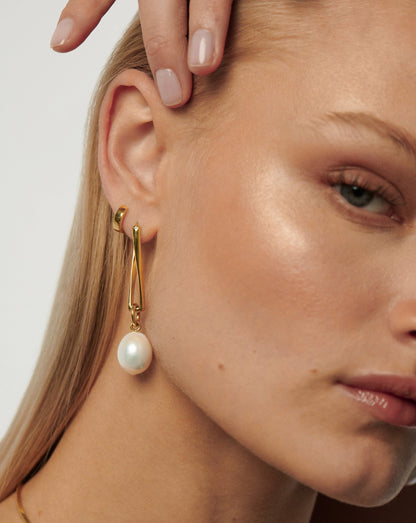 Pearl Twisted Drop Earrings