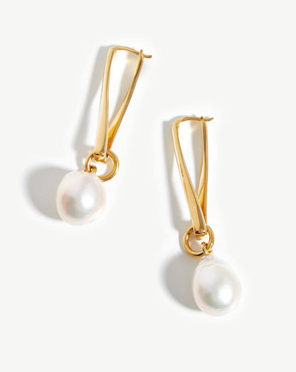 Pearl Twisted Drop Earrings