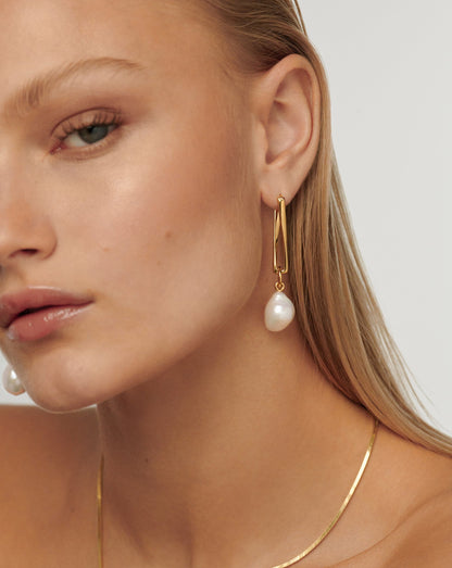 Pearl Twisted Drop Earrings