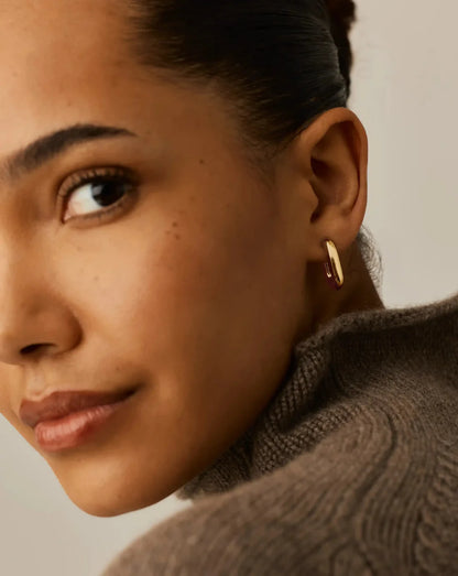 Chubby Oval Small Hoop Earrings