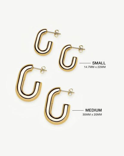 Chubby Oval Small Hoop Earrings