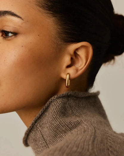 Chubby Oval Small Hoop Earrings