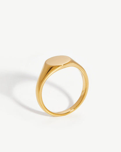 Engravable Round Signet Ring