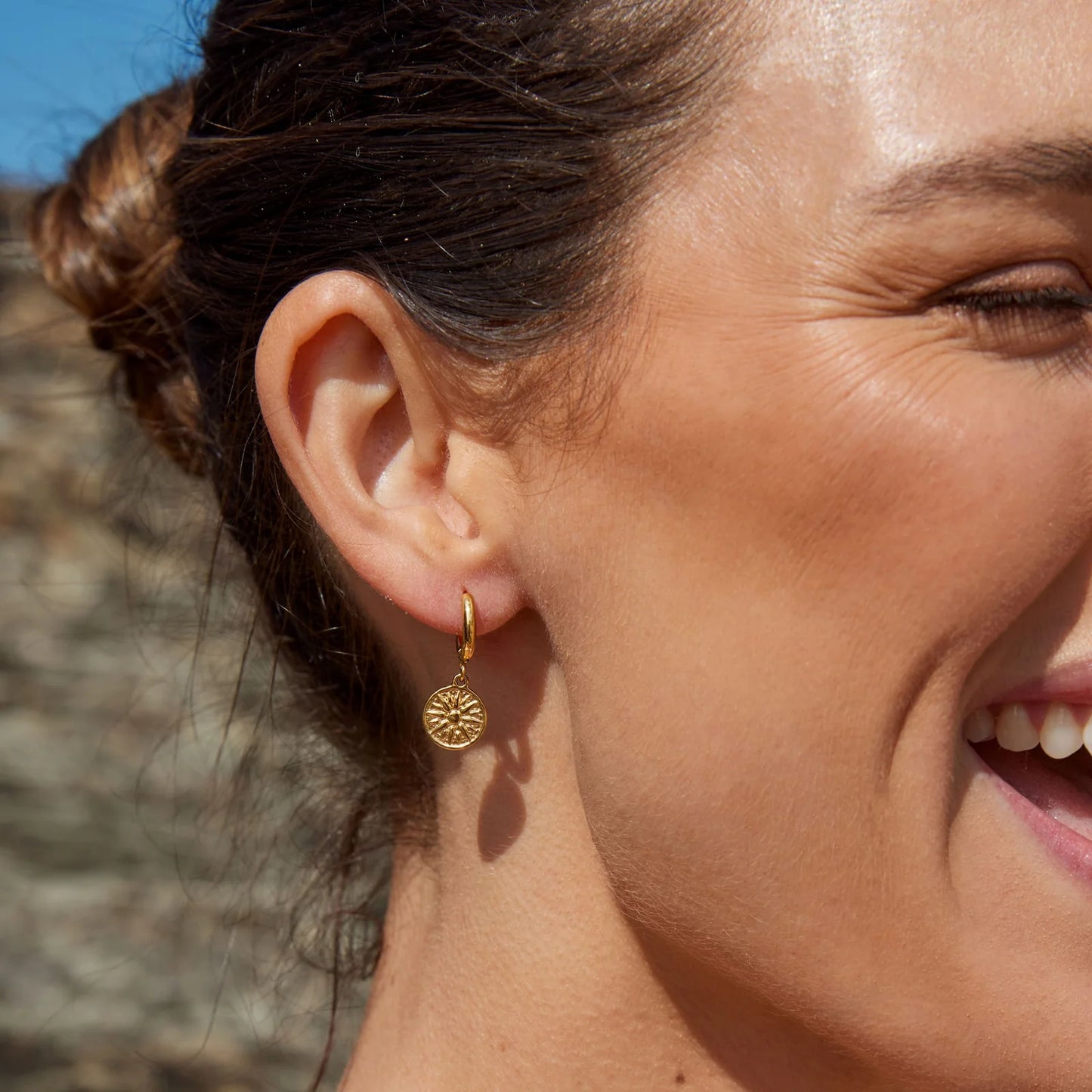 Golden sun earrings