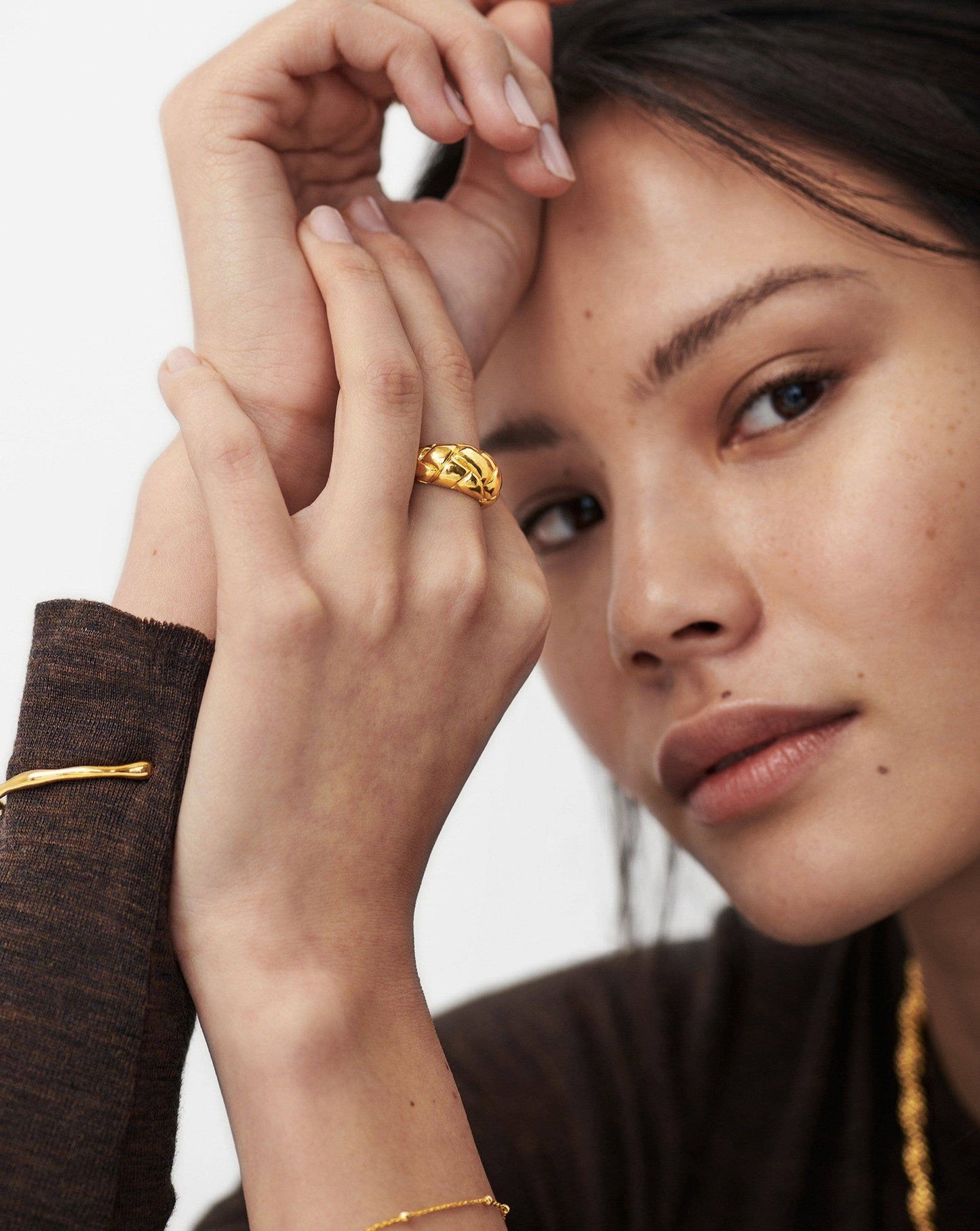 Golden weave ring