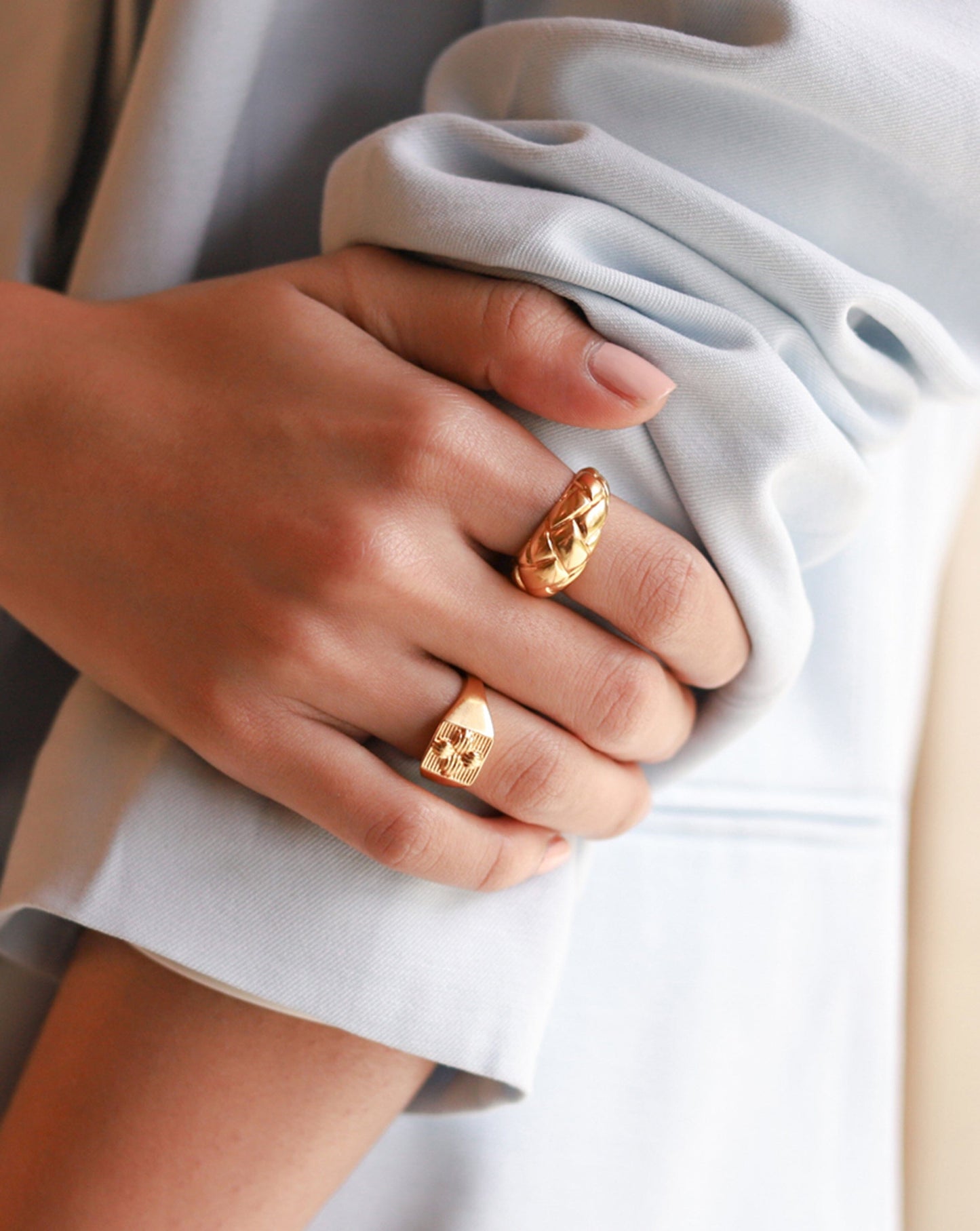 Golden weave ring