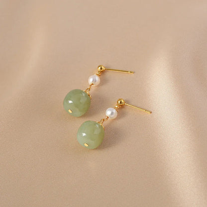 Jade Pearl Drop Earrings
